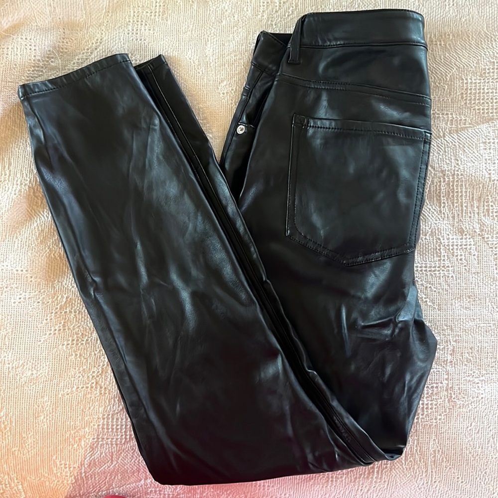 Express black leather pants